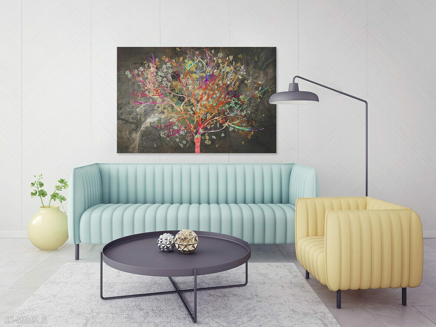 Obraz na płótnie Drzewo Liście Kolorowy 90x60 cm (70401/90x60)