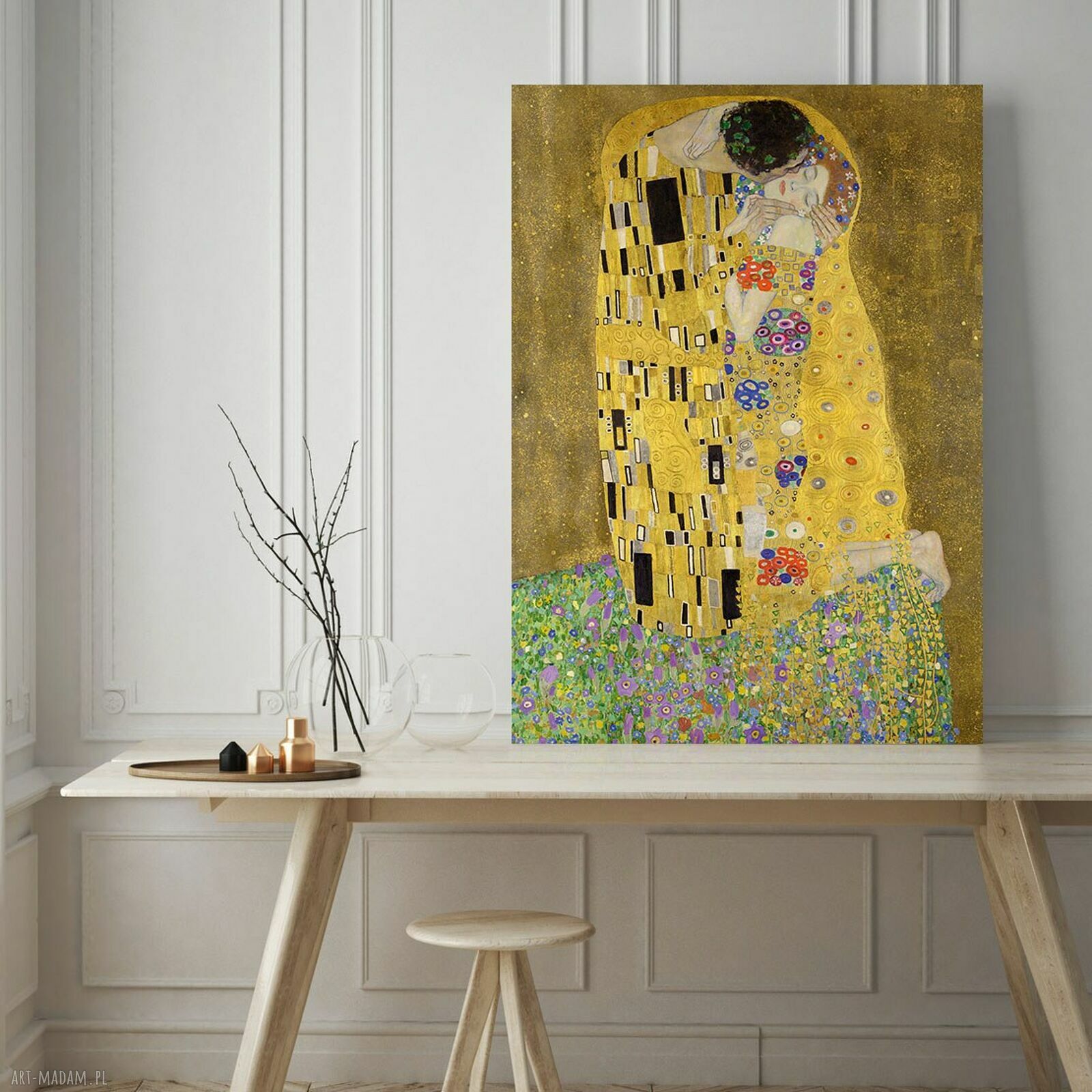 Obraz na płótnie Gustav Klimt - Kiss 80x120 cm