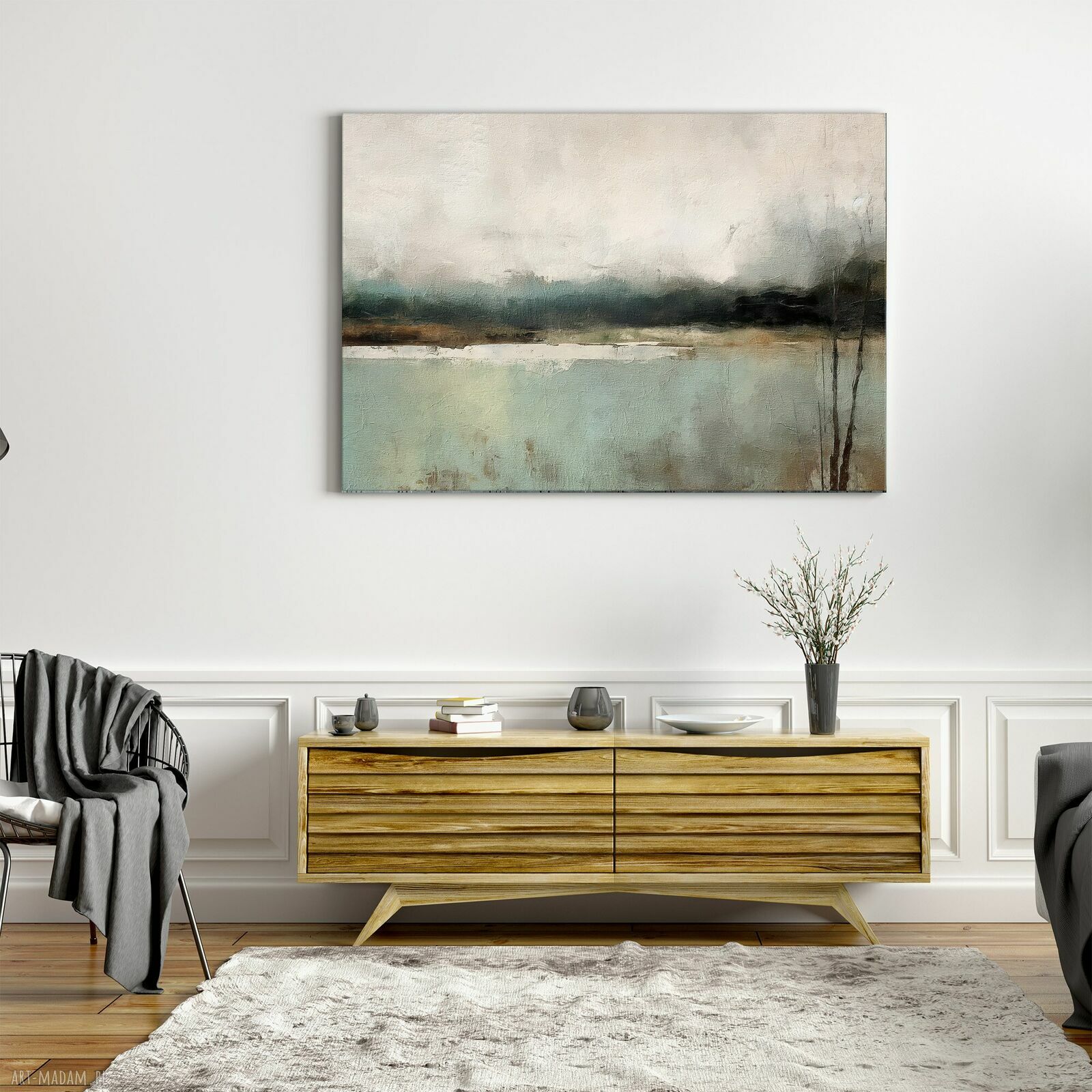 Obraz na płótnie 100x70 cm - Abstrakcyjny pejzaż Raspberryem