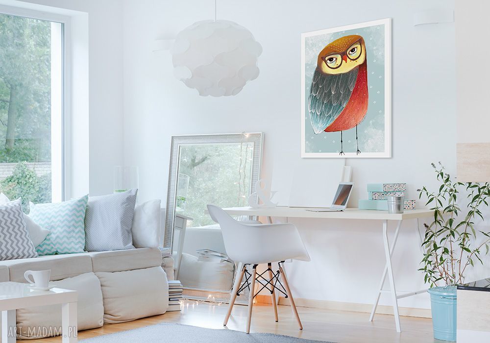Kolorowy obraz na płótnie 50x70 cm - Sowa, wysyłka w 24h