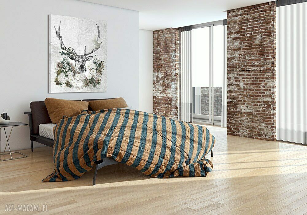 Obraz na płótnie 80x100 cm - Jeleń w kwiatach (wysyłka 24h)