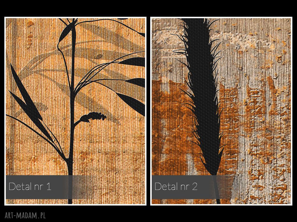 Stonowany obraz na płótnie z kłosami - elegancka abstrakcja 120x80 cm
