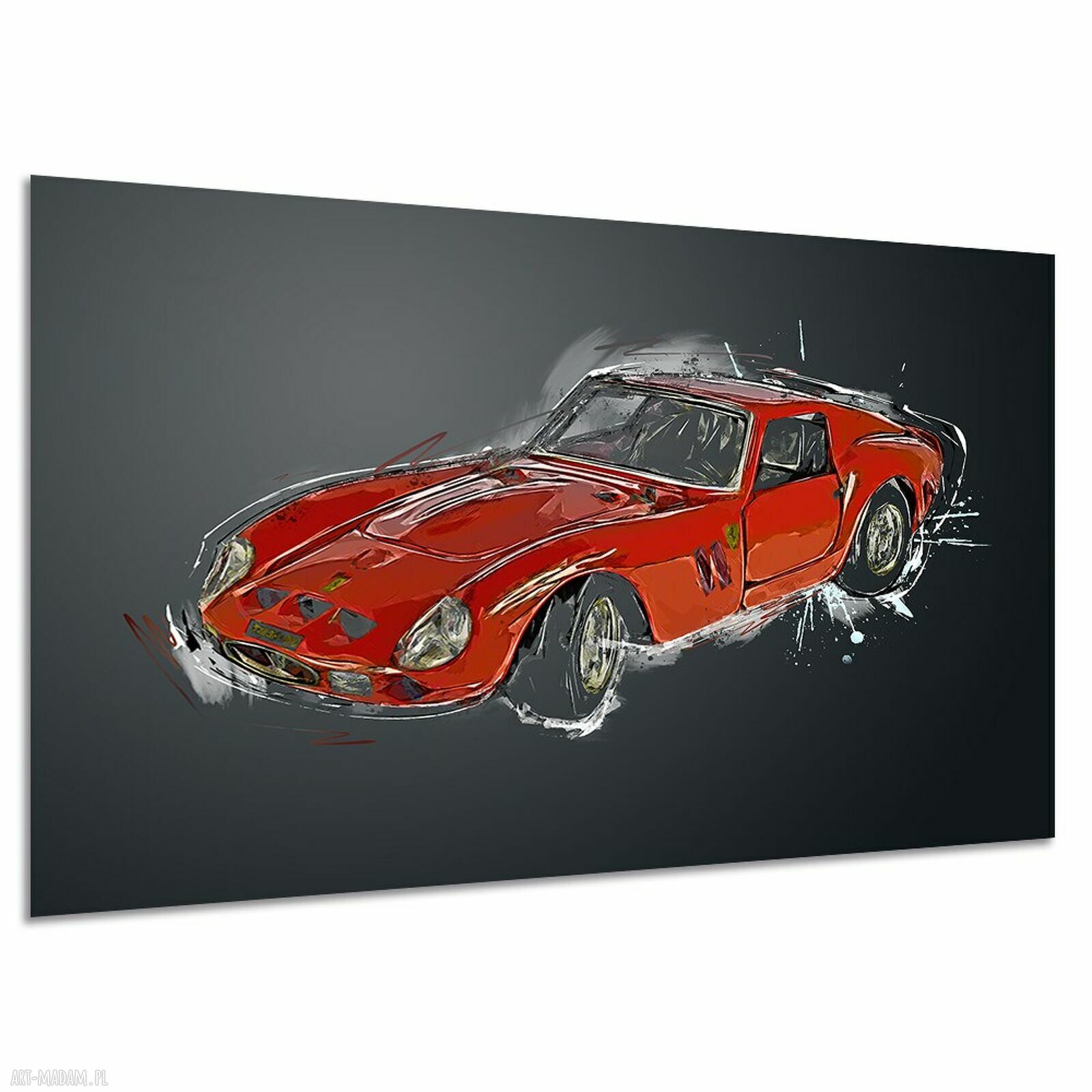 Obraz na płótnie Ferrari 250 GTO - retro szkic auta 120x80 cm