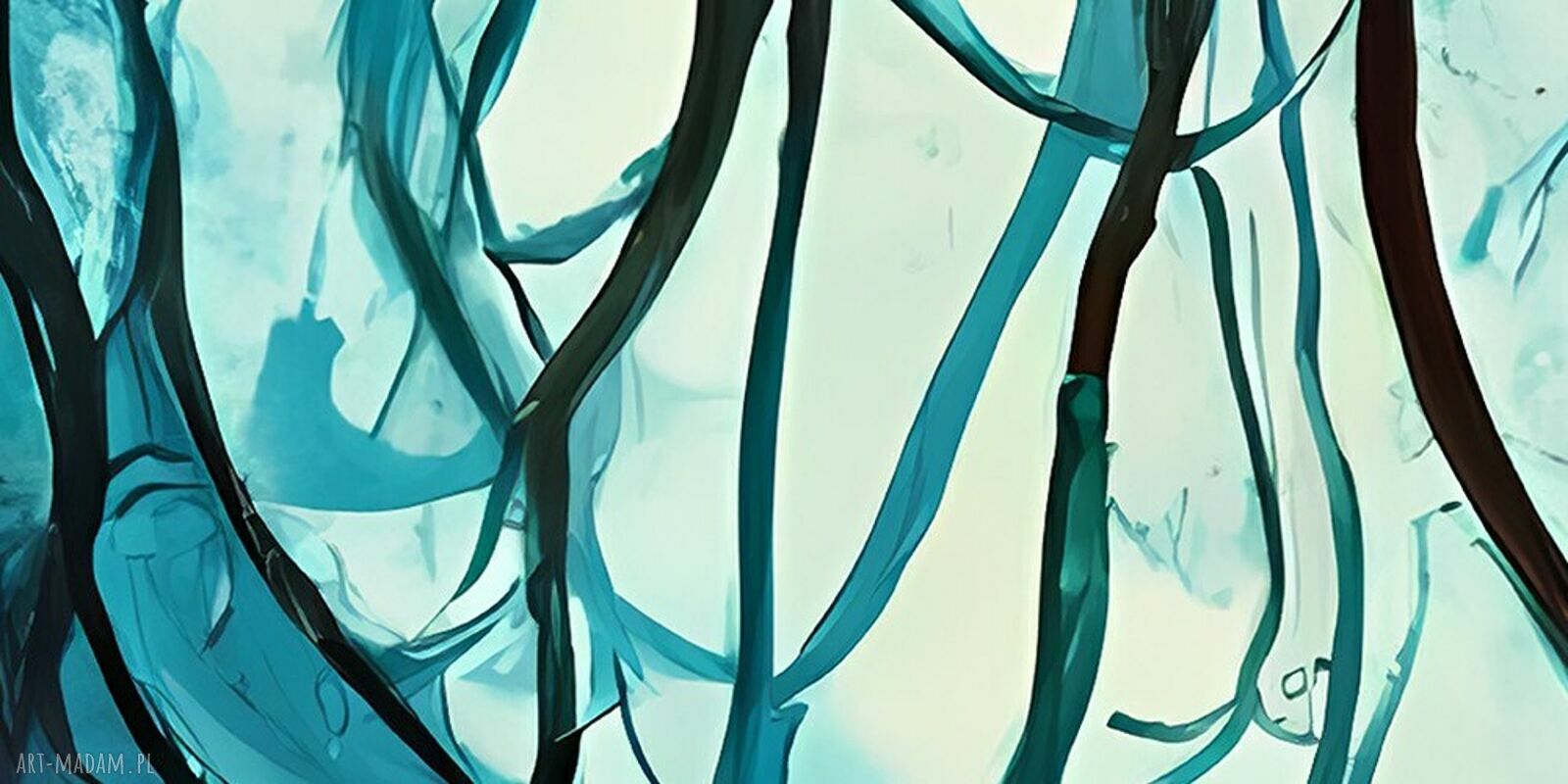 Turkusowy obraz na płótnie Meduza - abstrakcja 120x80 cm