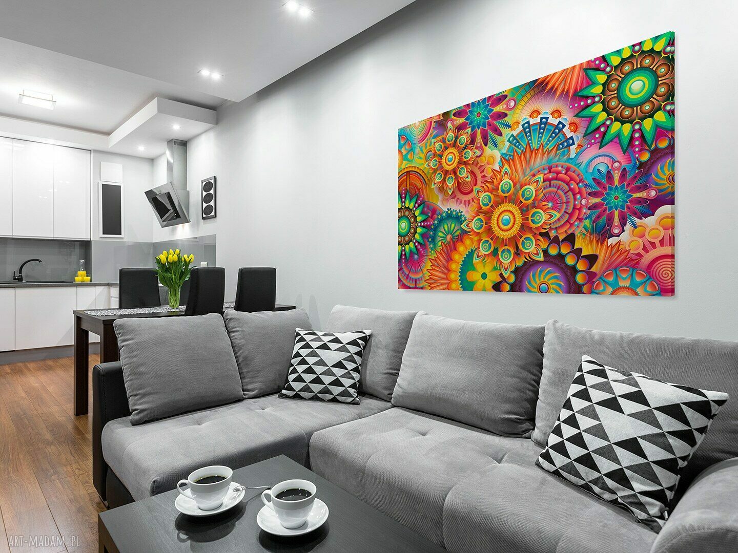Obraz na płótnie 120x80 cm - Fraktale kolorowy barwny (85901)