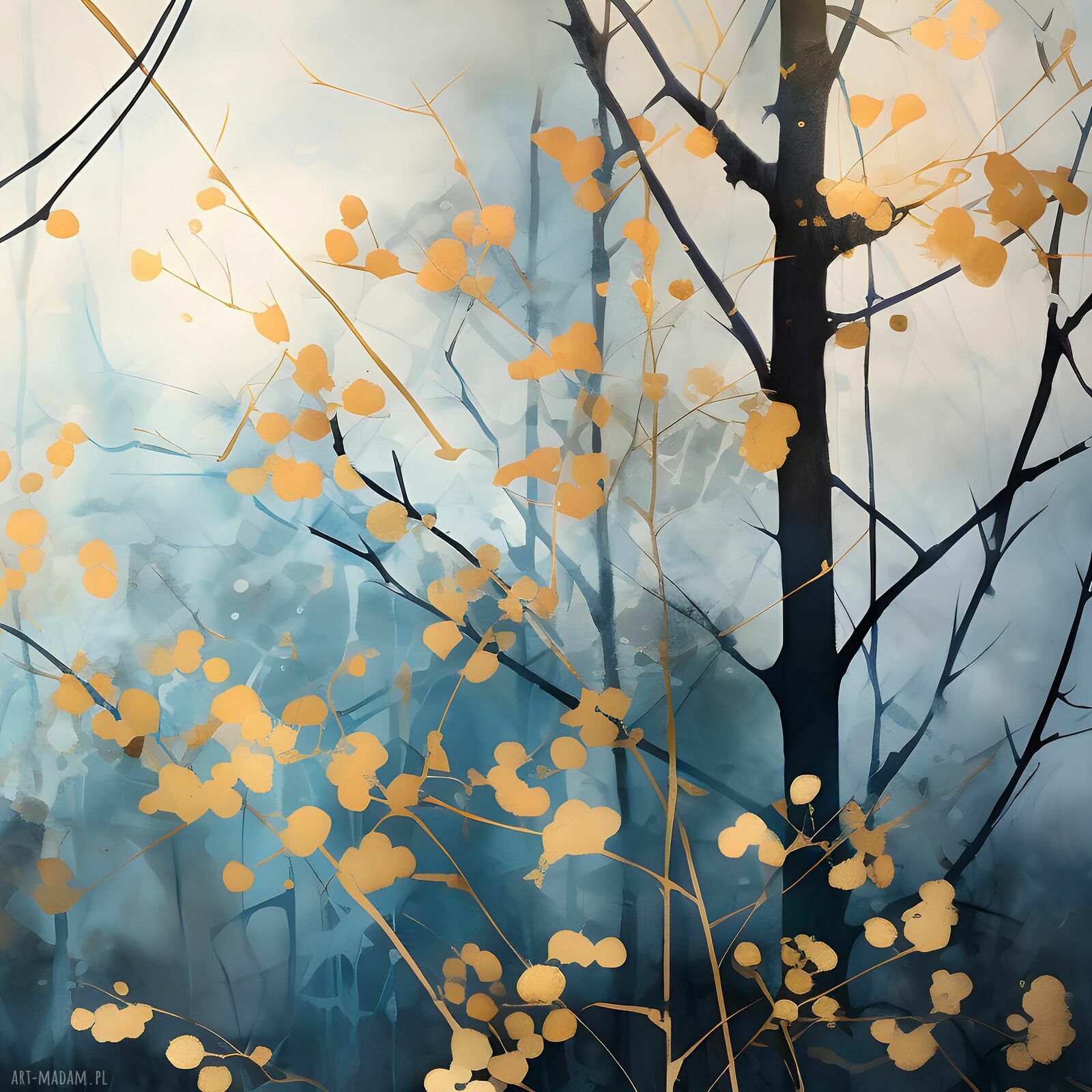 Obraz na płótnie Gałęzie Las Abstrakcja 120x80 cm