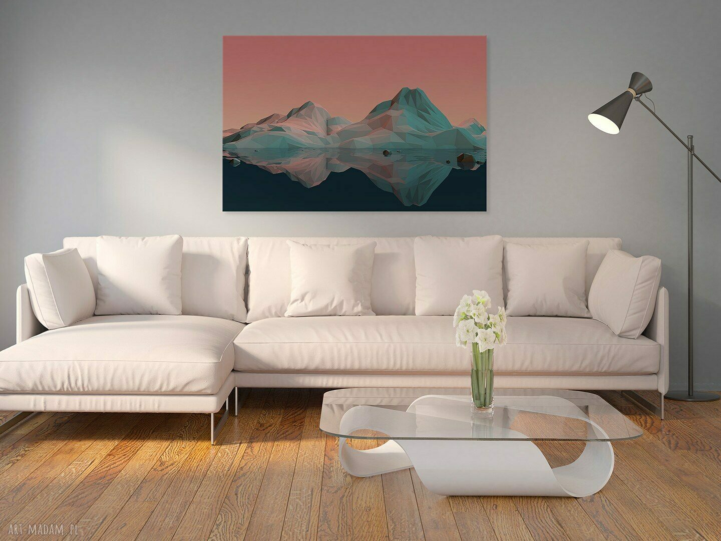 Obraz na płótnie - GEOMETRYCZNA GÓRA - 120x80 cm (54901)