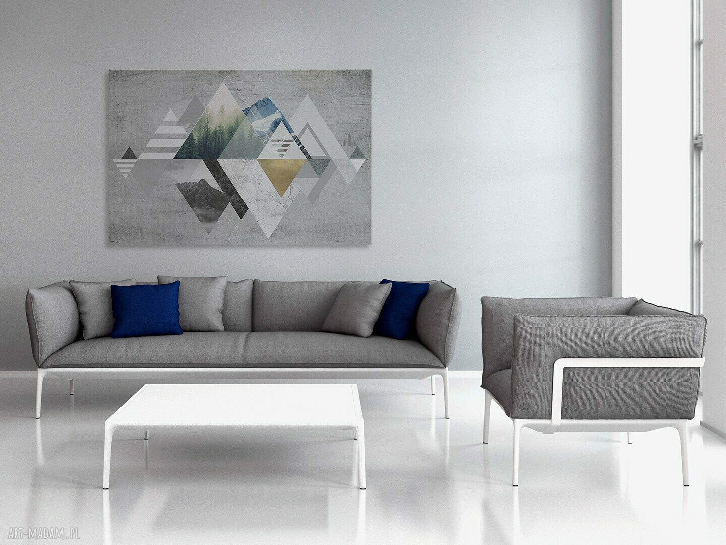 Obraz na płótnie „Góry Abstrakcja” - 90x60 cm, nowoczesna geometria