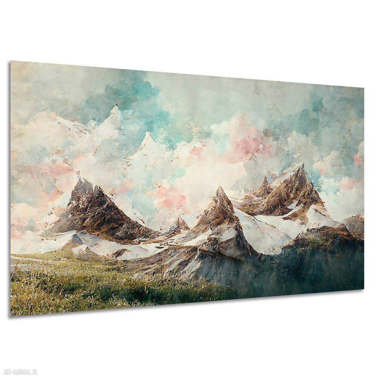 Pastelowy obraz gór na płótnie 120x80 cm