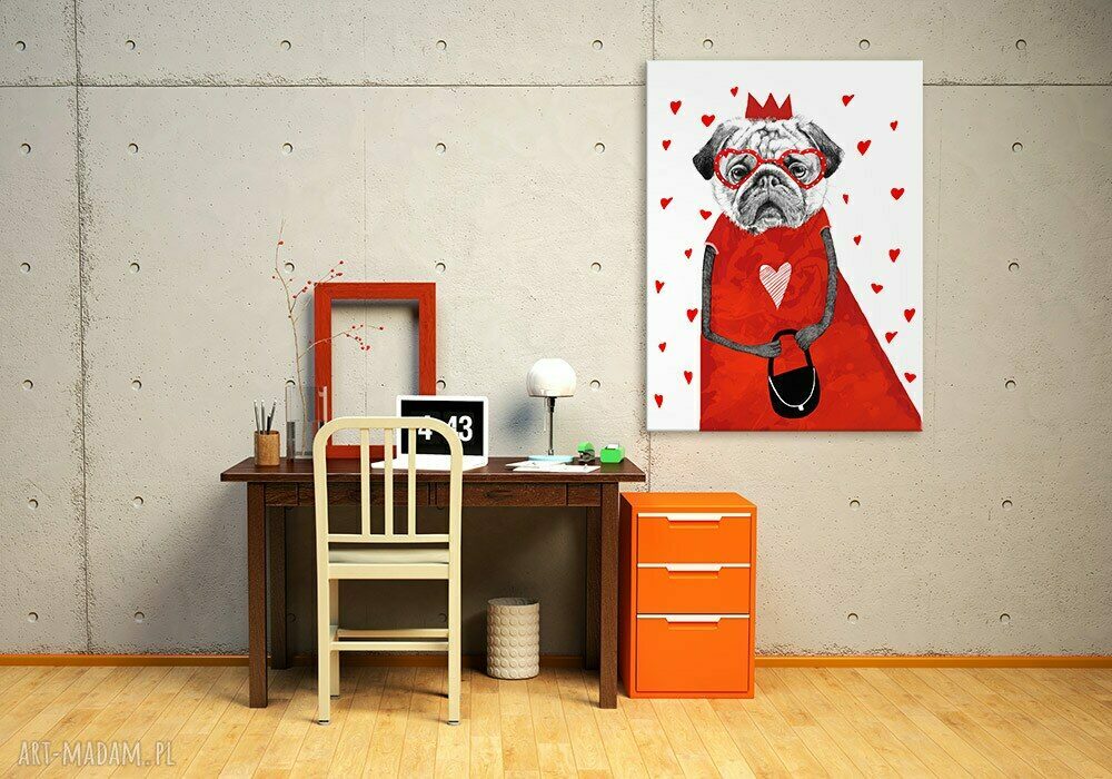 Obraz na płótnie 60x80 Pies Mops - nowoczesna dekoracja do domu