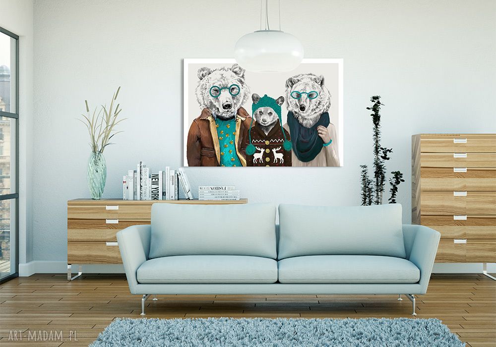 Obraz na płótnie 120x80 cm RODZINA MISI - wysyłka w 24 h