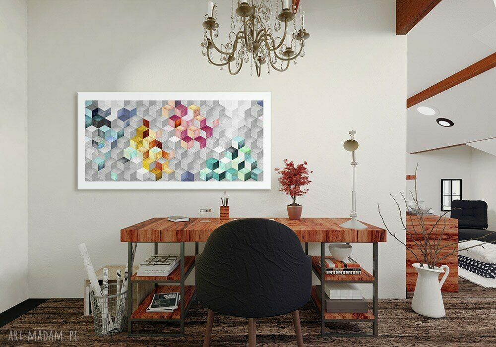 Obraz na płótnie 120x60 cm - Abstrakcja sześciany 02105