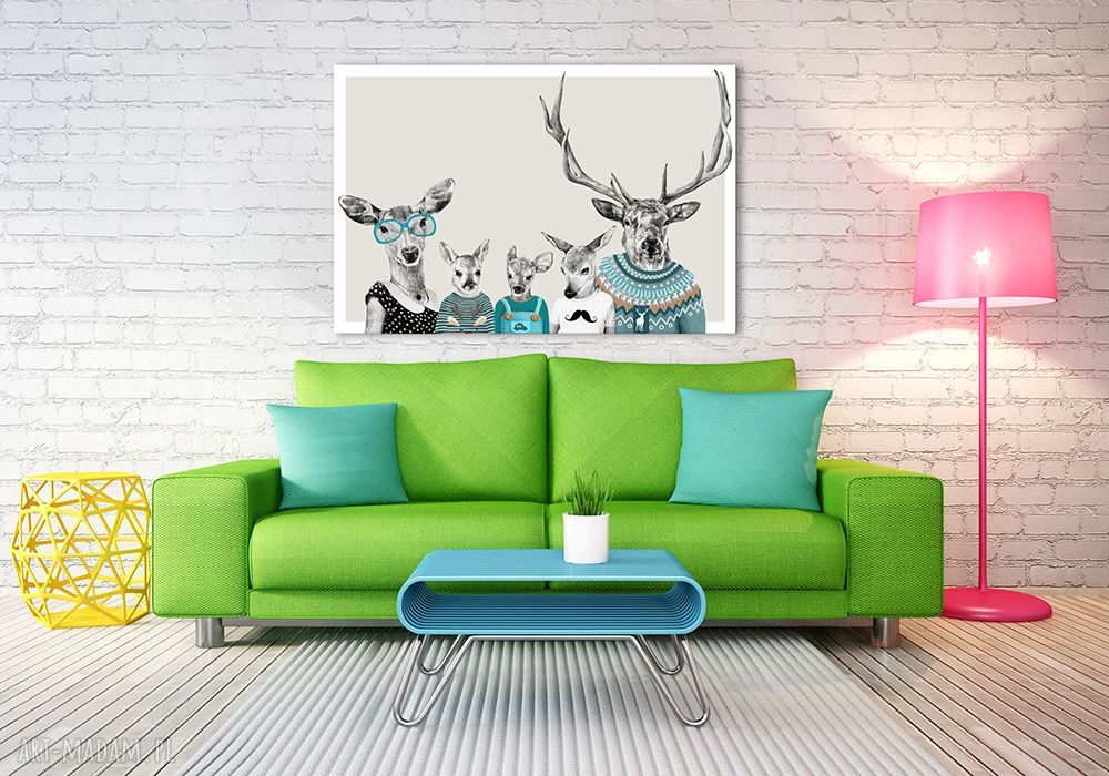 Obraz na płótnie 120x80 cm Rodzina Jeleni 2-3 - wysyłka w 24h