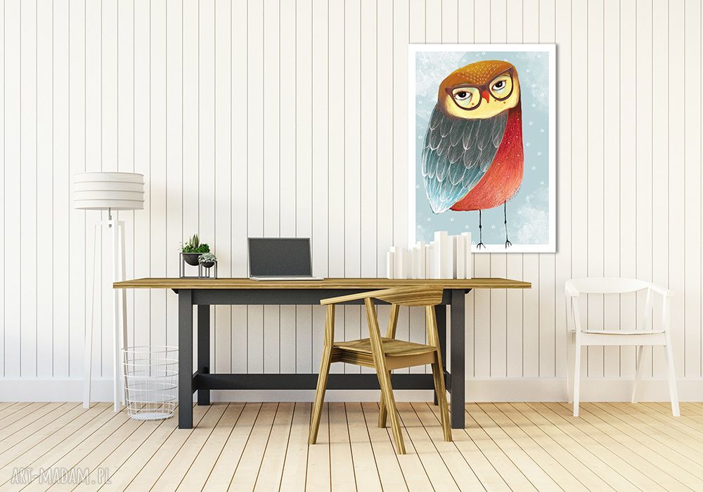 Kolorowy obraz na płótnie 50x70 cm - Sowa, wysyłka w 24h