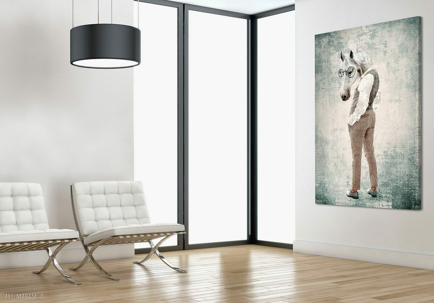 Obraz na płótnie 80x120 cm - Pan Koń 02282 - wysyłka w 24h