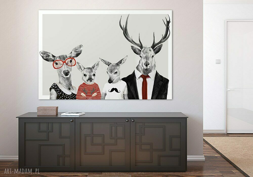 Obraz na płótnie 120x80 cm - Rodzina hipstersów 2