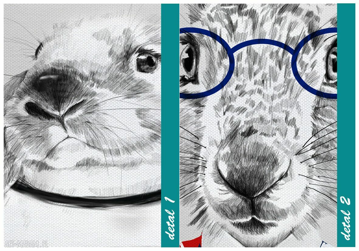 Obraz na płótnie 120x80 cm „Państwo zającowie z młodym” - wysyłka w 24 h