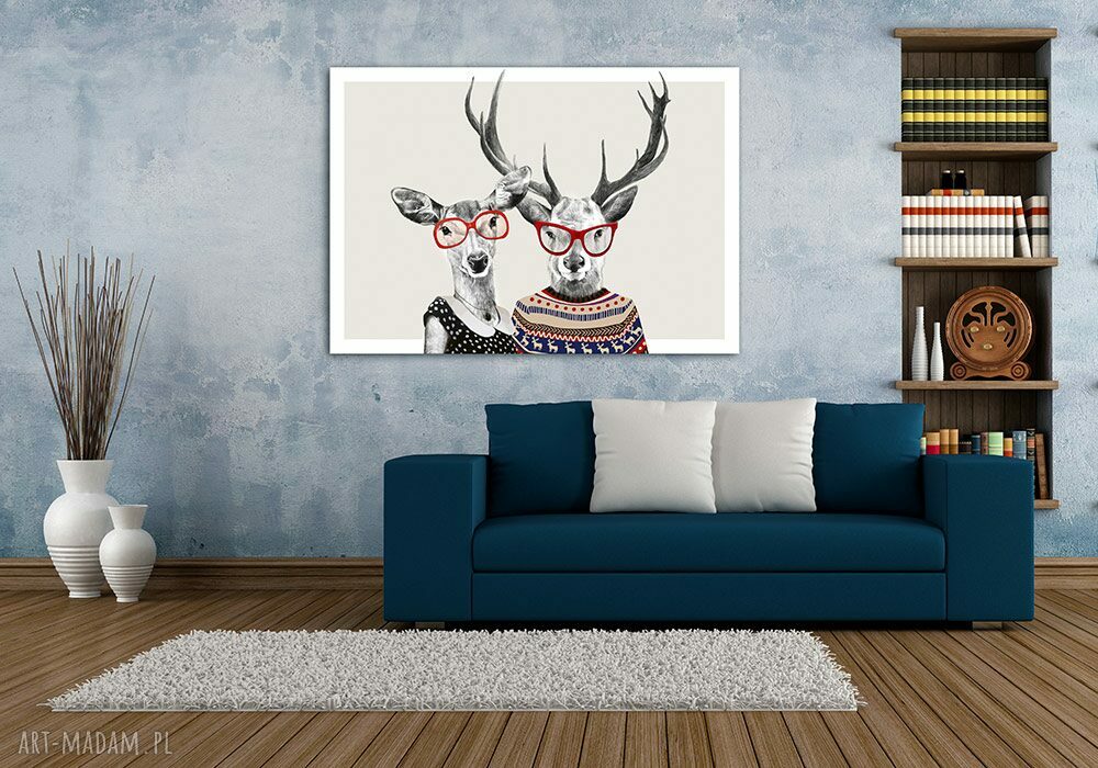 JELNIE LOVE na płótnie 100x70 cm - gotowy do powieszenia (wysyłka w 24h)