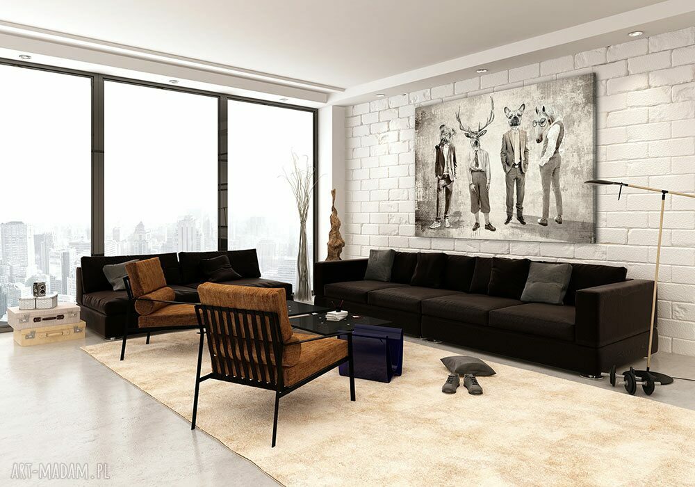 Nowoczesny obraz na płótnie Chłopaki:-) 120x80 cm z motywem jelenia - gotowy do powieszenia