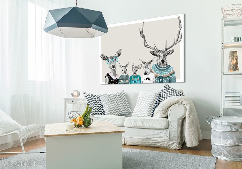 Obraz na płótnie 120x80 cm Rodzina Jeleni 2-3 - wysyłka w 24h