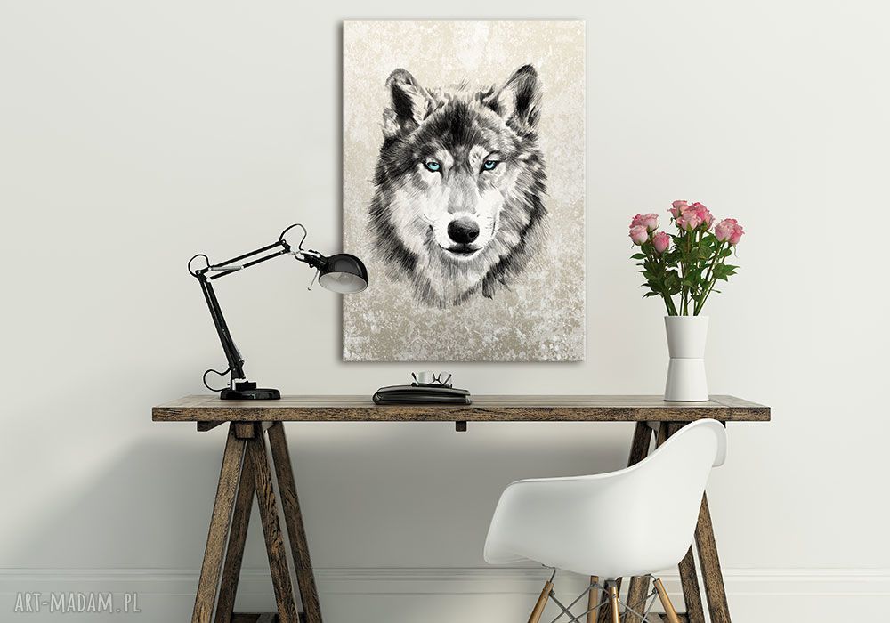 Obraz na płótnie 70x100cm z wilkiem - wysyłka w 24h