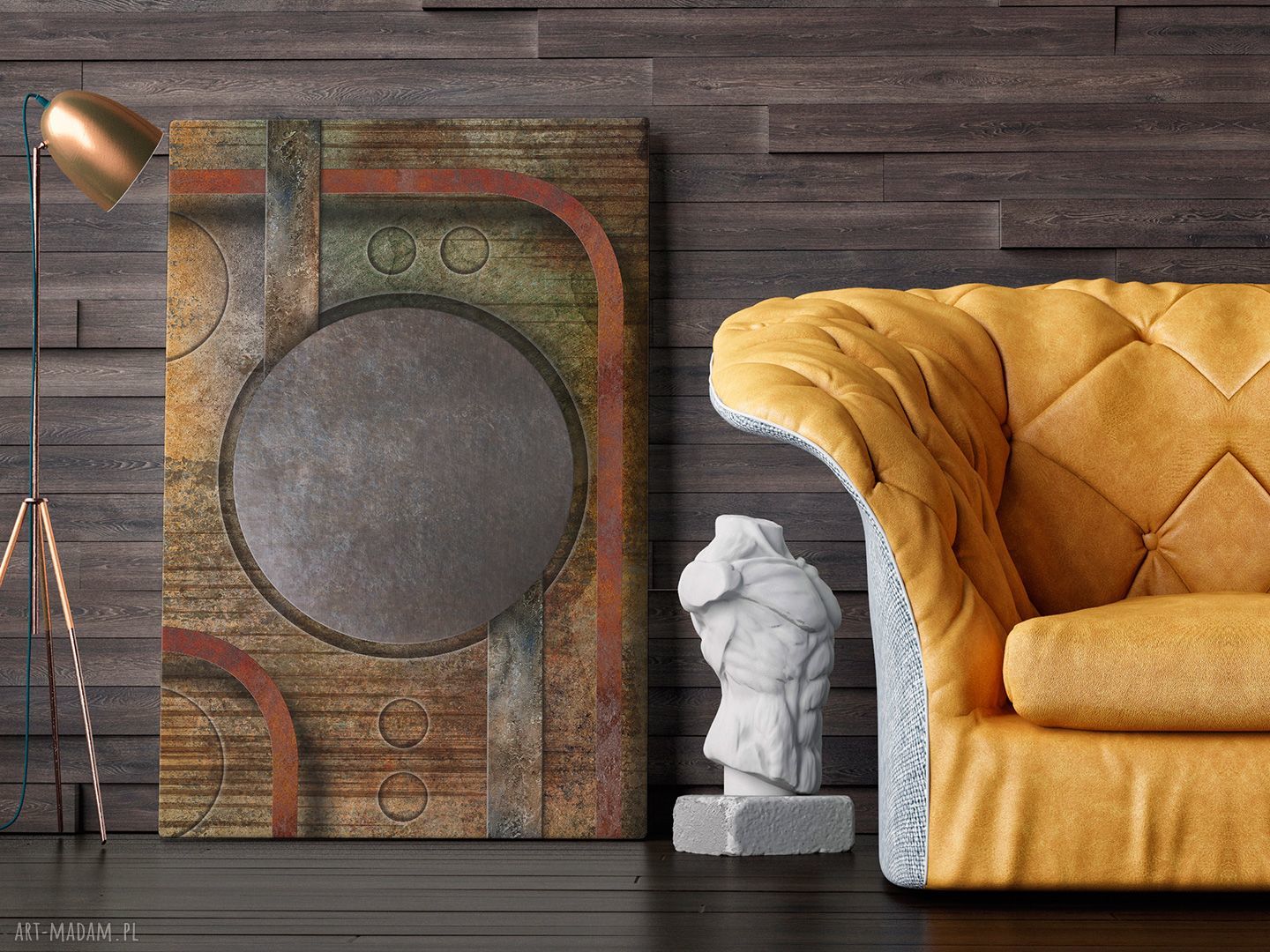 Obraz na płótnie - KOŁA INDUSTRIALNY LOFT - 120x80 cm (58301)