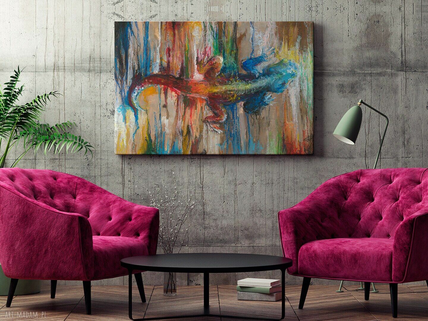 Kolorowy obraz na płótnie - Jaszczurka 120x80 cm 700701