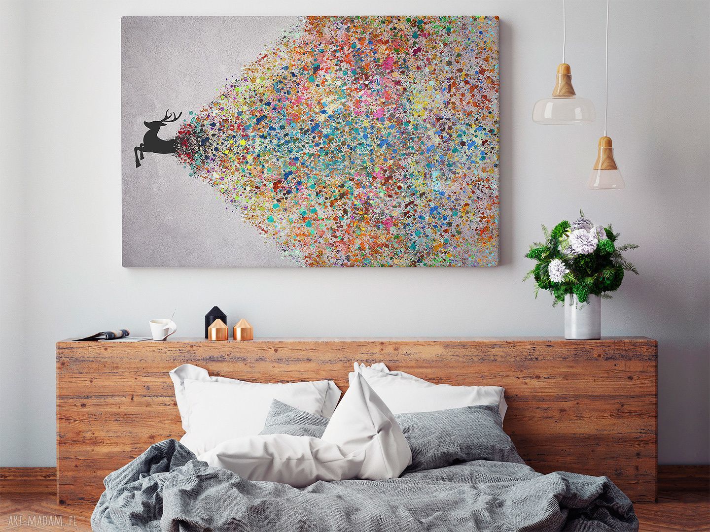 Obraz na płótnie Jeleń Kolory 120x80 cm (49401)