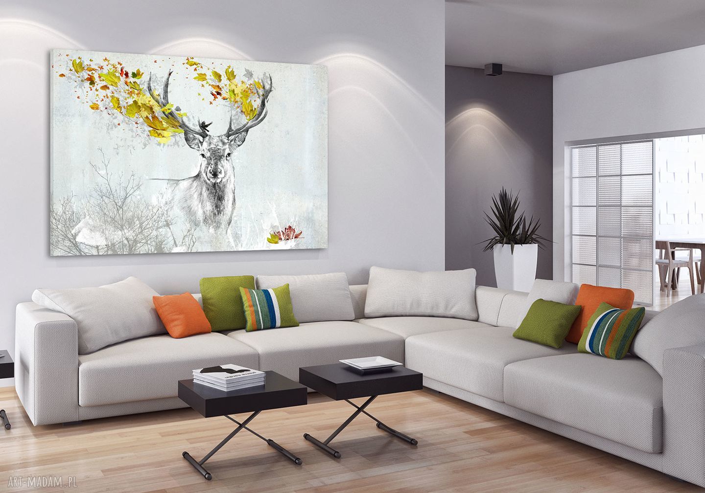 Obraz na płótnie Jeleń jesienią 120x80 cm - gotowy do powieszenia