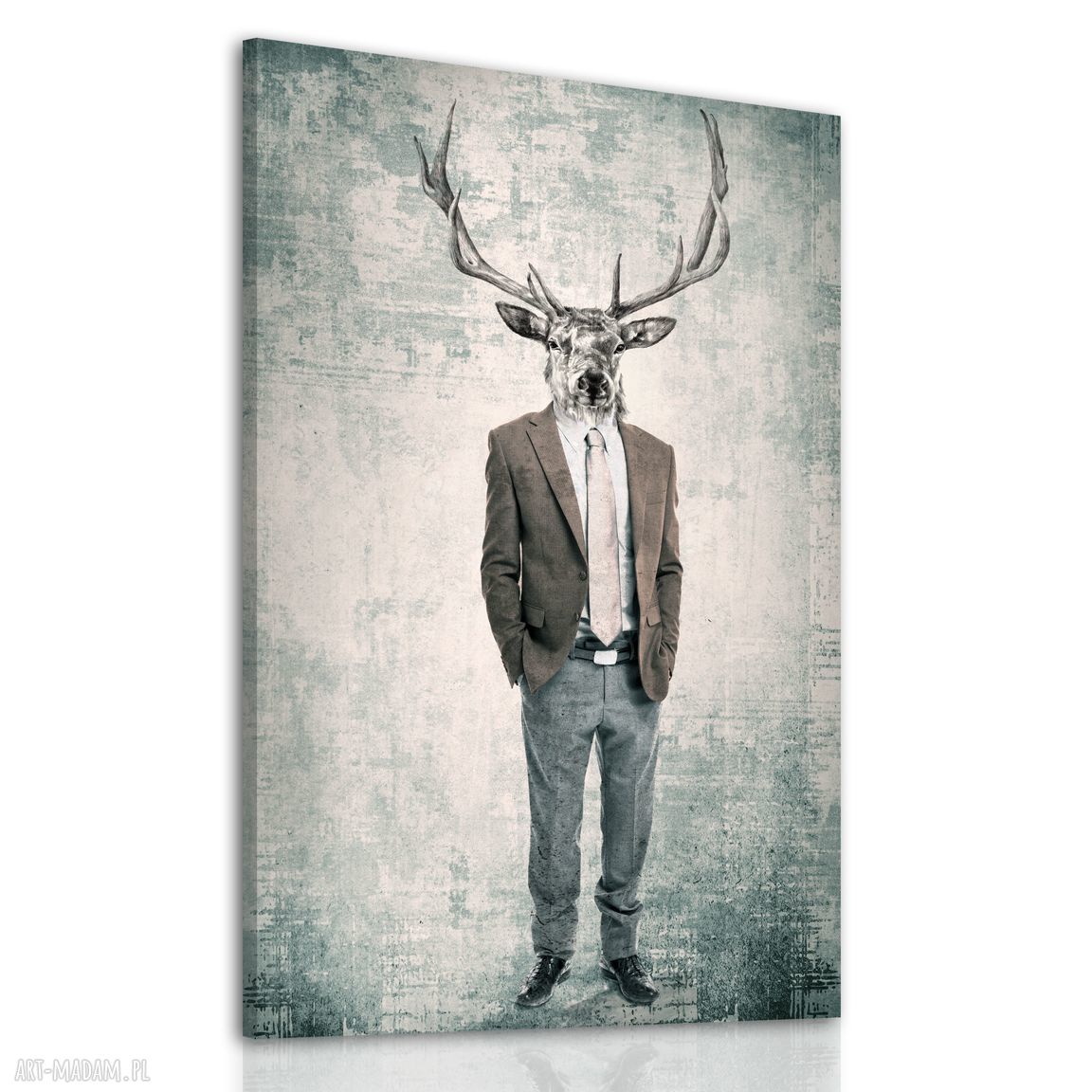 Obraz na płótnie 80x120 cm Jeleń Vintage 02280 - wysyłka w 24h