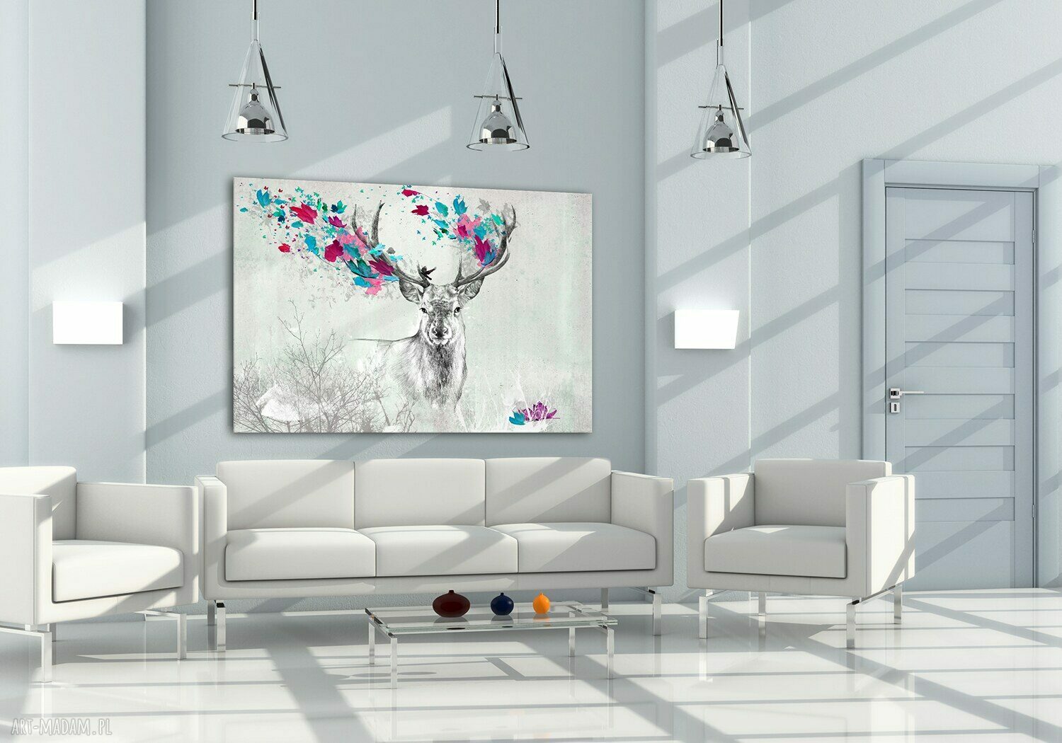 Obraz na płótnie 120x80 cm „Jeleń jesienią” 02270 - gotowy do zawieszenia