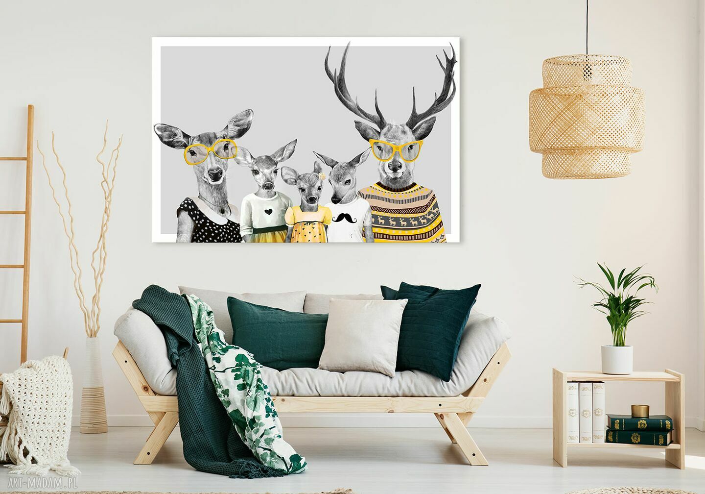 Obraz na płótnie 120x80cm - Rodzina jeleni 2 - wysyłka w 24h