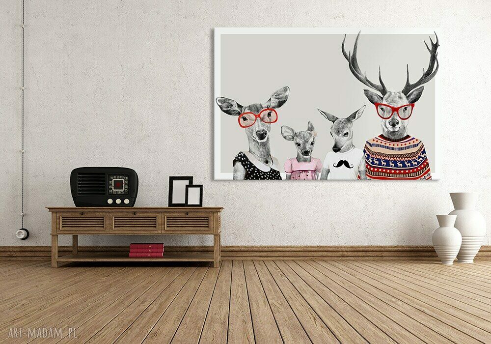 Obraz na płótnie 120x80 cm Rodzina hipstersów - gotowy do zawieszenia