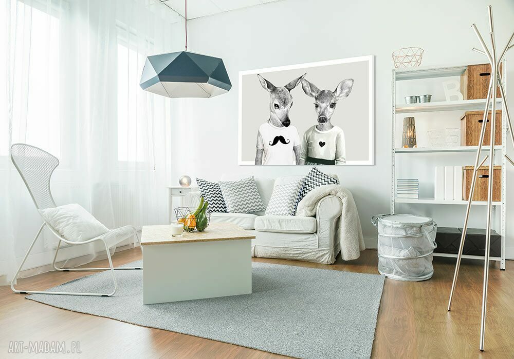 Rodzeństwo jelonków - obraz na płótnie 120x80cm gotowy do powieszenia