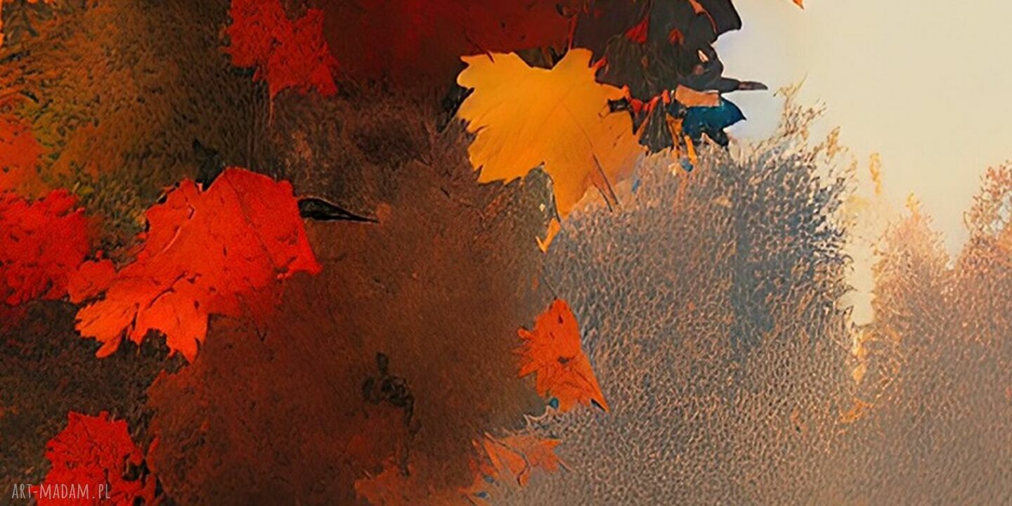 Obraz na płótnie Drzewo 11 - jesienne kolory ciepłe 120x80 cm