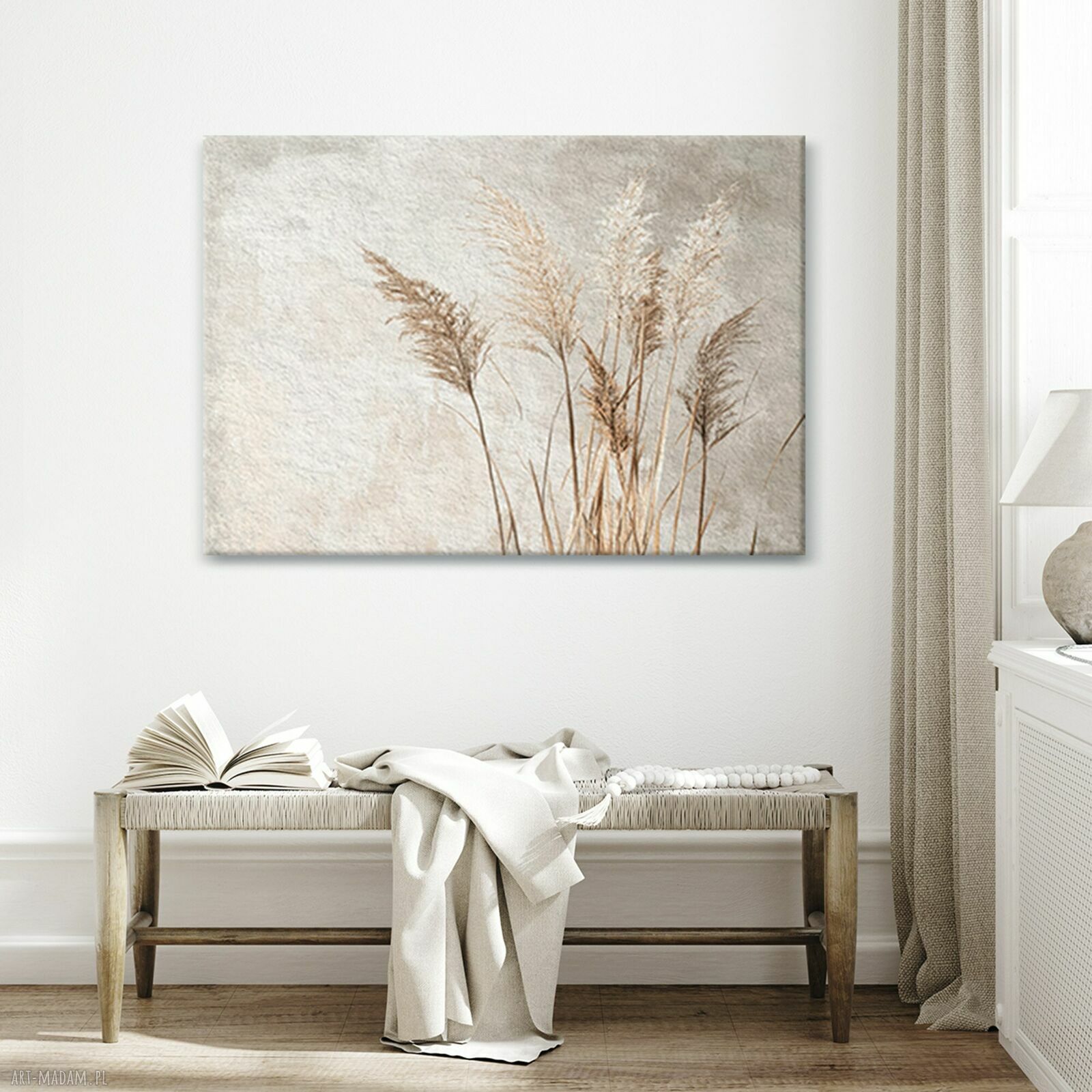 Obraz na płótnie 100x70 cm - Kwitnące trawy w stylu boho