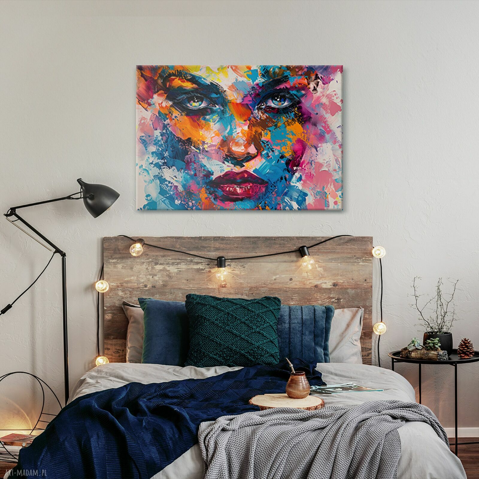 Kolorowy portret 100x70 cm - obraz na płótnie w żywych kolorach