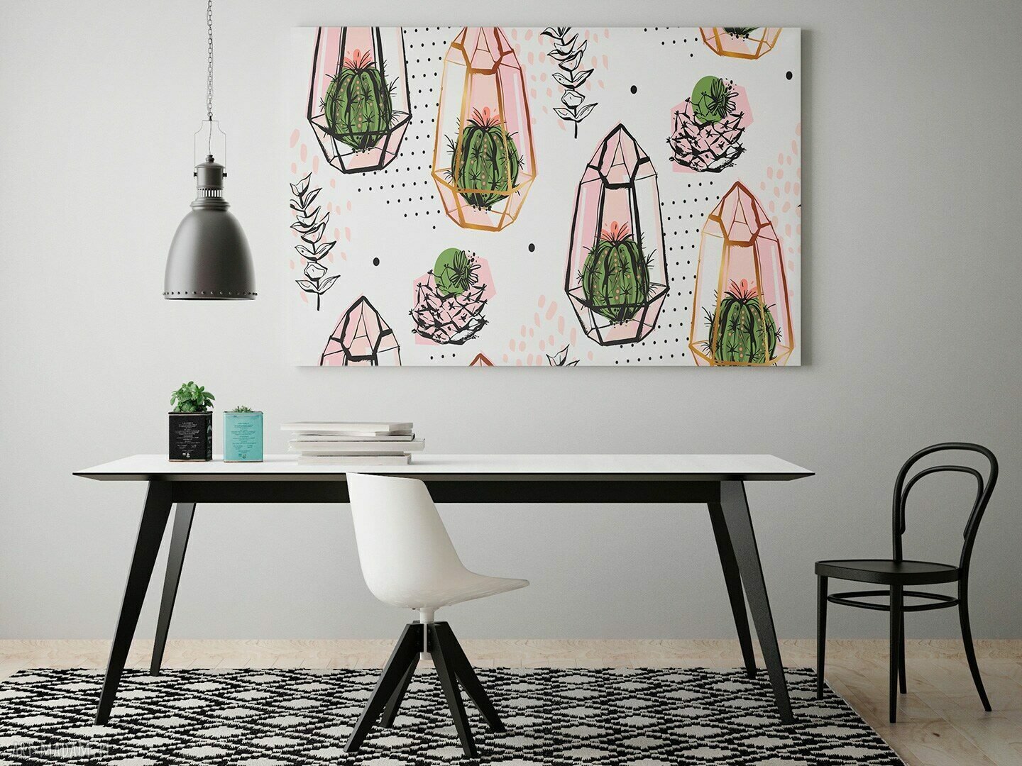 Obraz na płótnie - KAKTUSY SUKULENTY - 120x80 cm (61601)