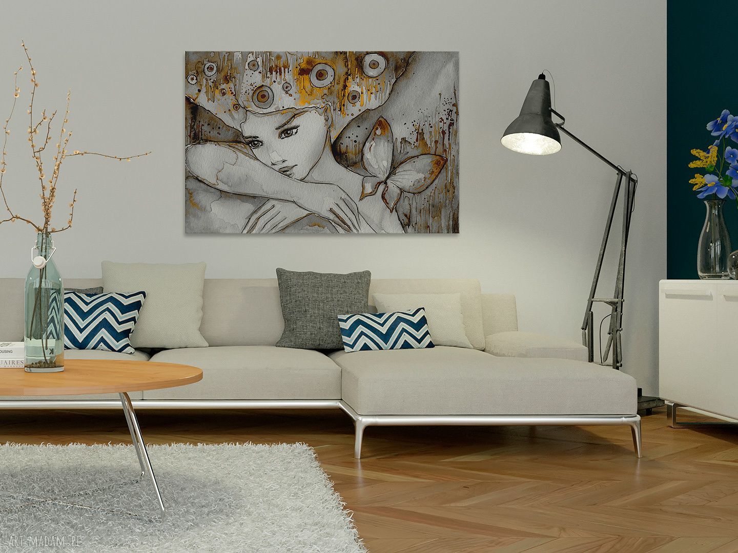Obraz na płótnie Kobieta Motyl 120x80 cm (22702)