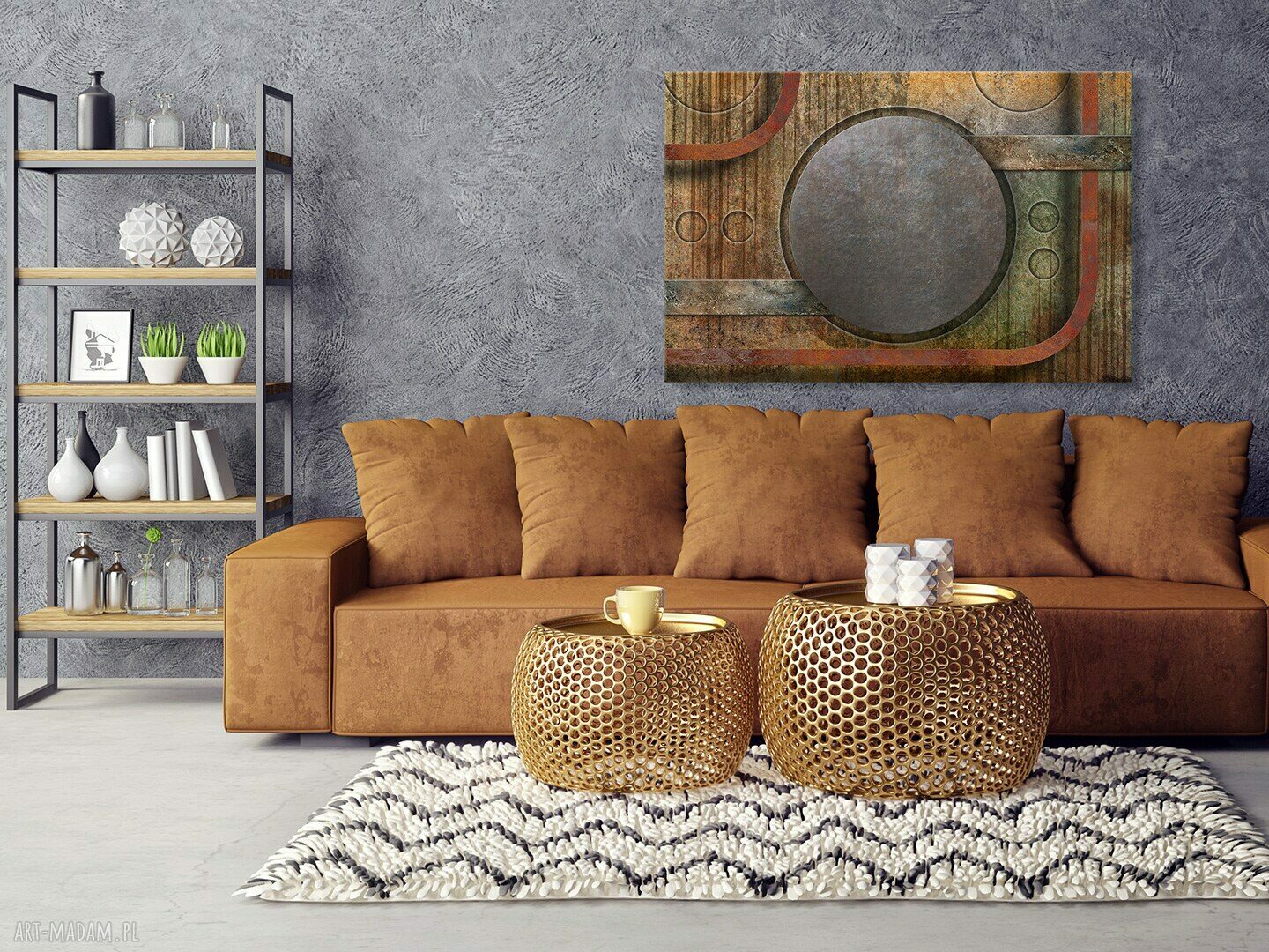 Obraz na płótnie - KOŁA INDUSTRIALNY LOFT - 120x80 cm (58301)