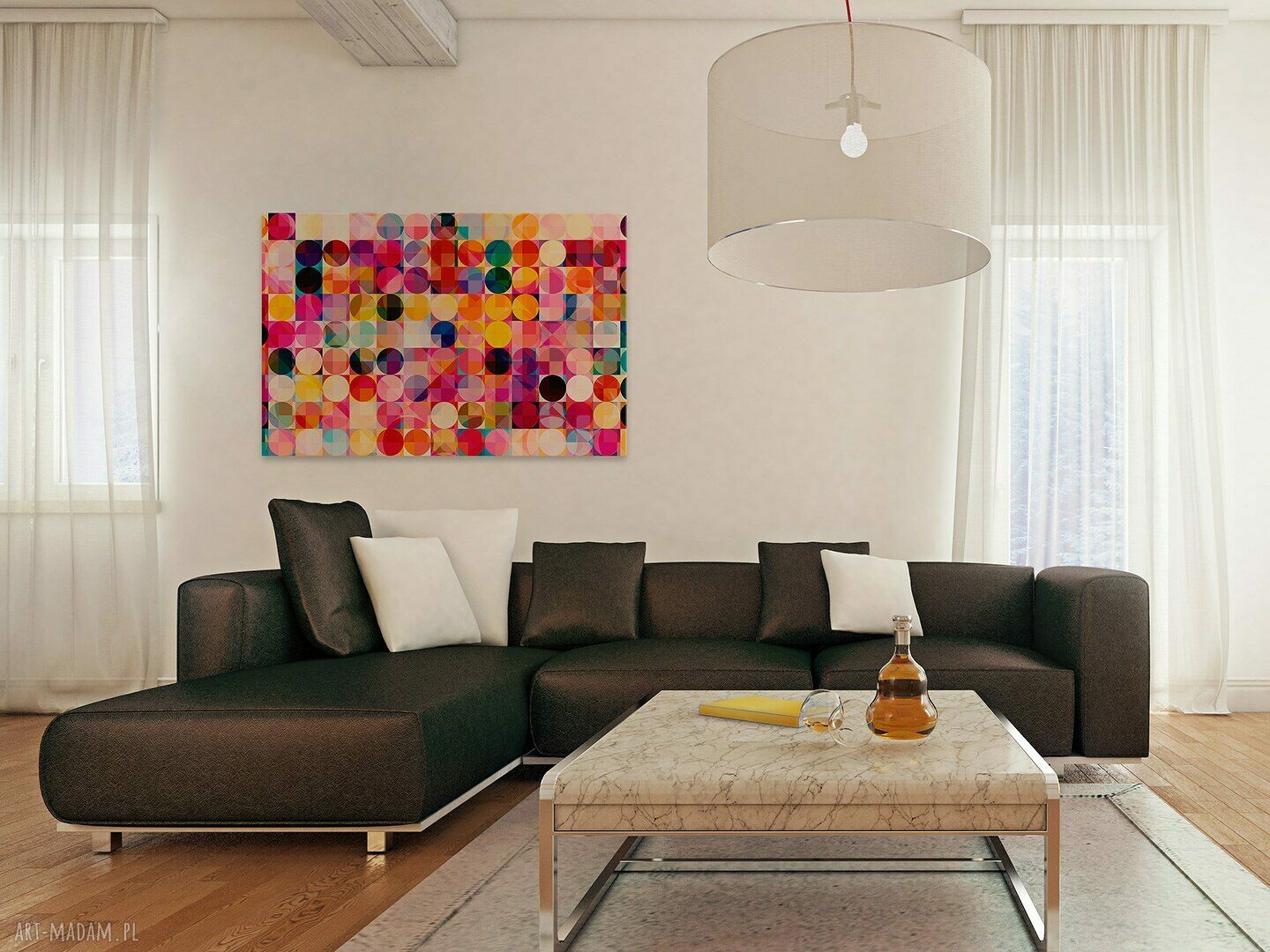 Obraz na płótnie - ABSTRAKCJA KOLORY - 120x80 cm (35101)