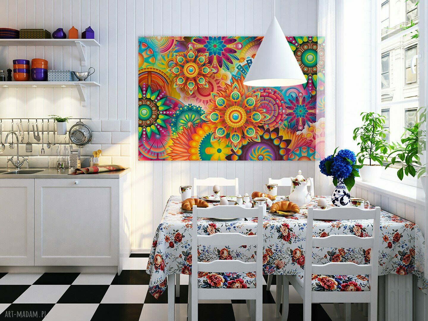 Obraz na płótnie 120x80 cm - Fraktale kolorowy barwny (85901)