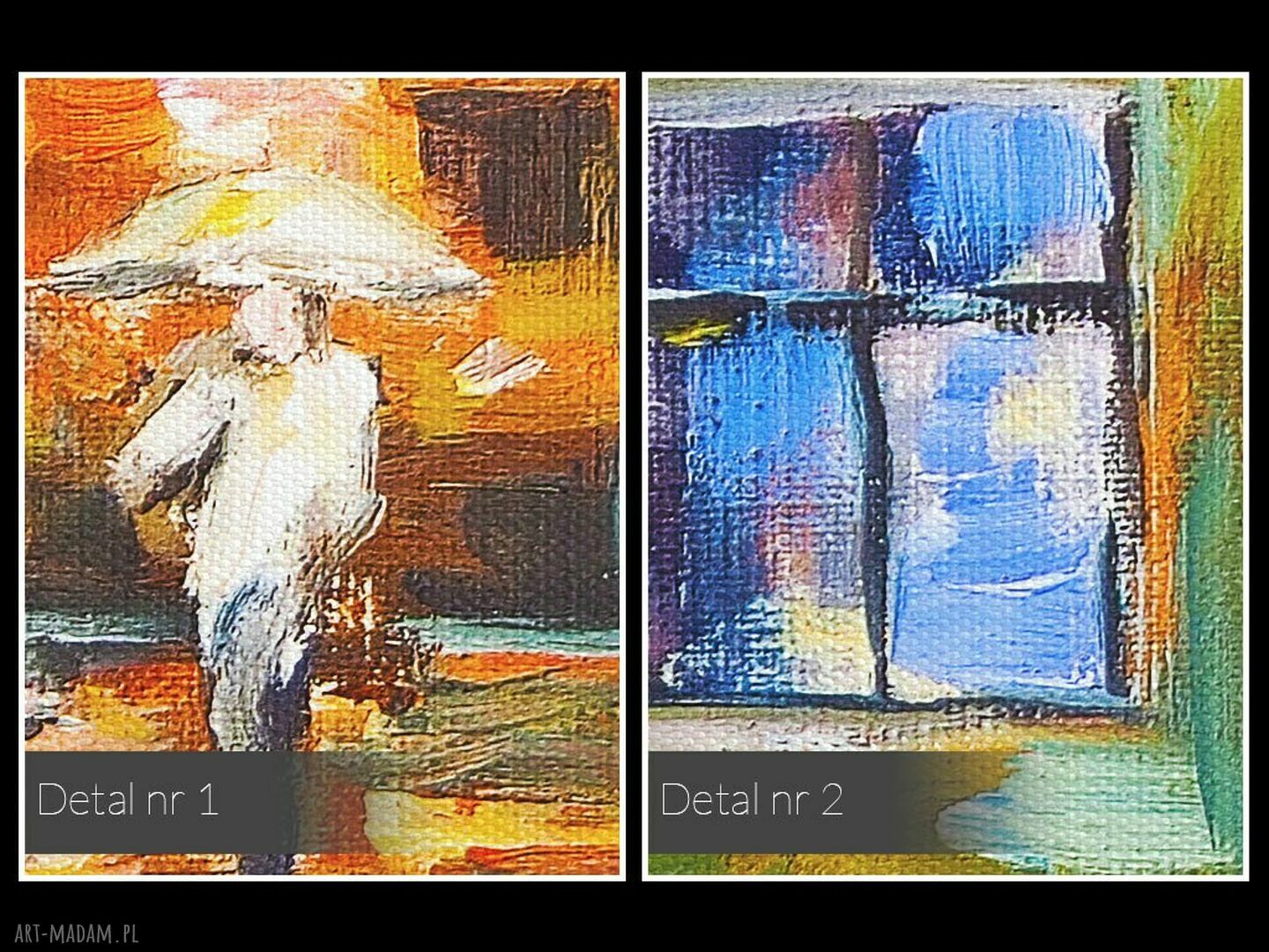 Kolorowy obraz na płótnie 50x70 cm w pionie - odbicie postaci i latarnia