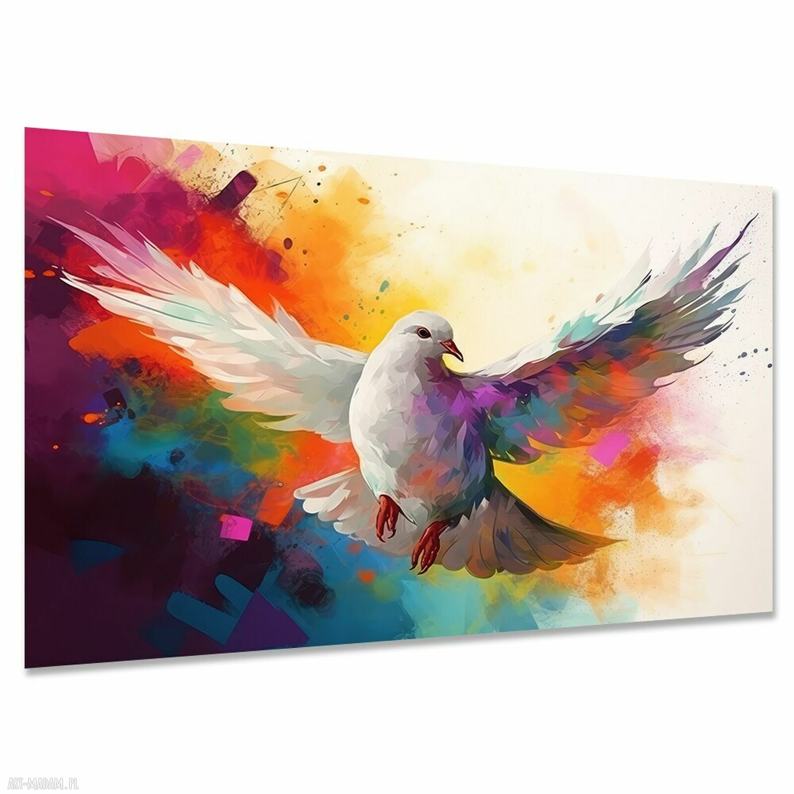 Kolorowy obraz na płótnie 120x80 cm - Gołąb, symbol wolności i pokoju