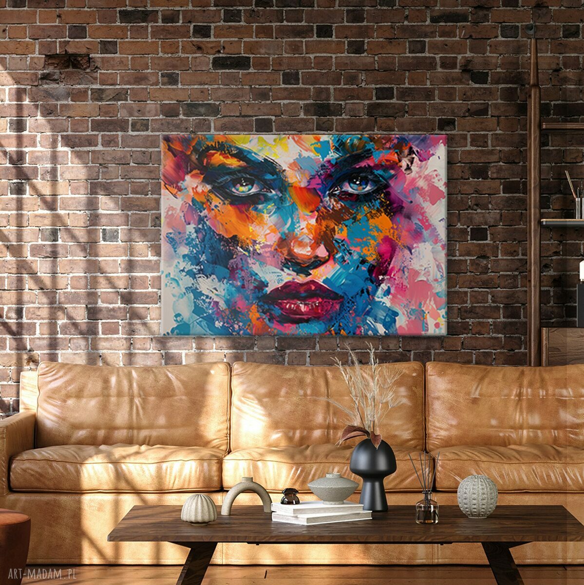 Kolorowy portret 100x70 cm - obraz na płótnie w żywych kolorach