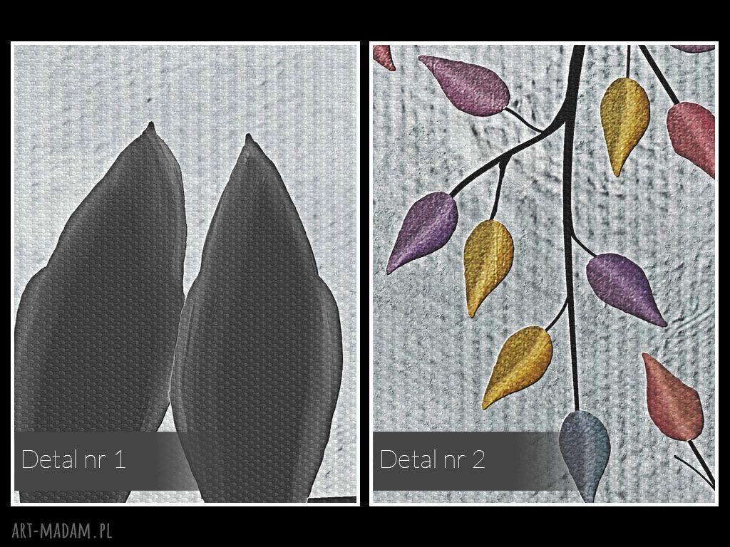 Autorski obraz na płótnie 120x80 cm - ptaki, gałęzie, liście i miłość