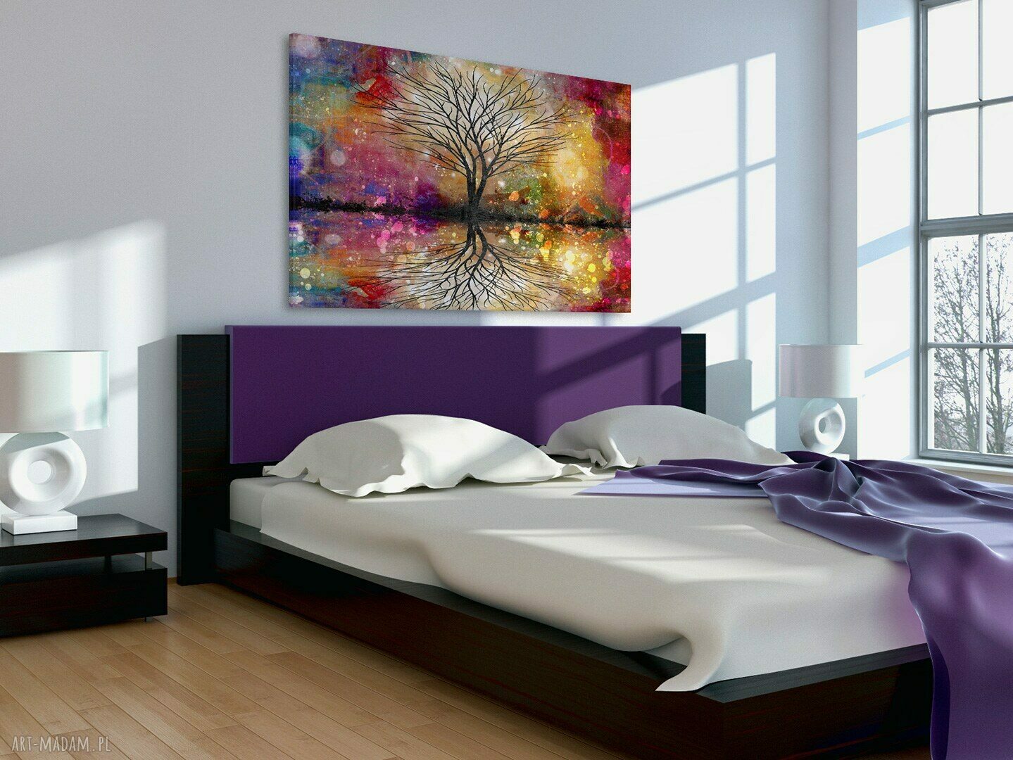 Kolorowe drzewo na płótnie 120x80 cm - autorski obraz Vaku dsgn