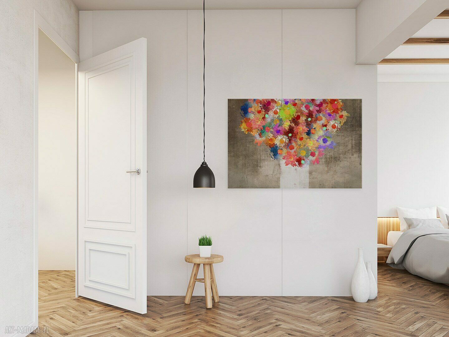 Obraz na płótnie - KWIATY KOLOROWY - 120x80 cm (69601)