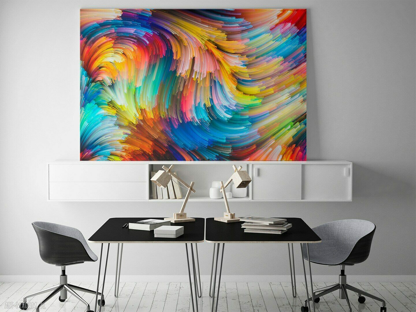 Obraz na płótnie - KOLOROWE LINIE - 120x80 cm (20901)