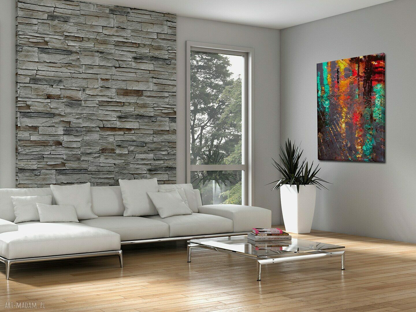 Obraz na płótnie - Abstrakcja Odbicie - 50x70 cm (06001)